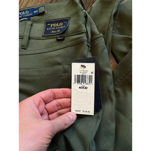 NWT Ralph Lauren Polo Stretch Active Fit Performance Pant Green Sz 40 x 32 $148 - Picture 8 of 10